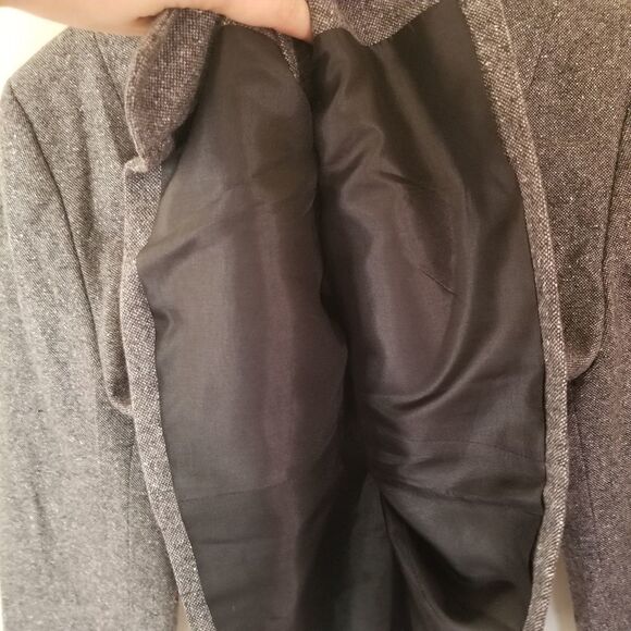 𝅺Pendleton Wool Preppy Equine Boxy Blazer Jacket Leather Trim Size 18 - Picture 6 of 8